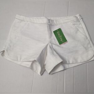 Lilly Pulitzer Adie Short Women's Resort White Textured Plain Weave Size 2 NWT